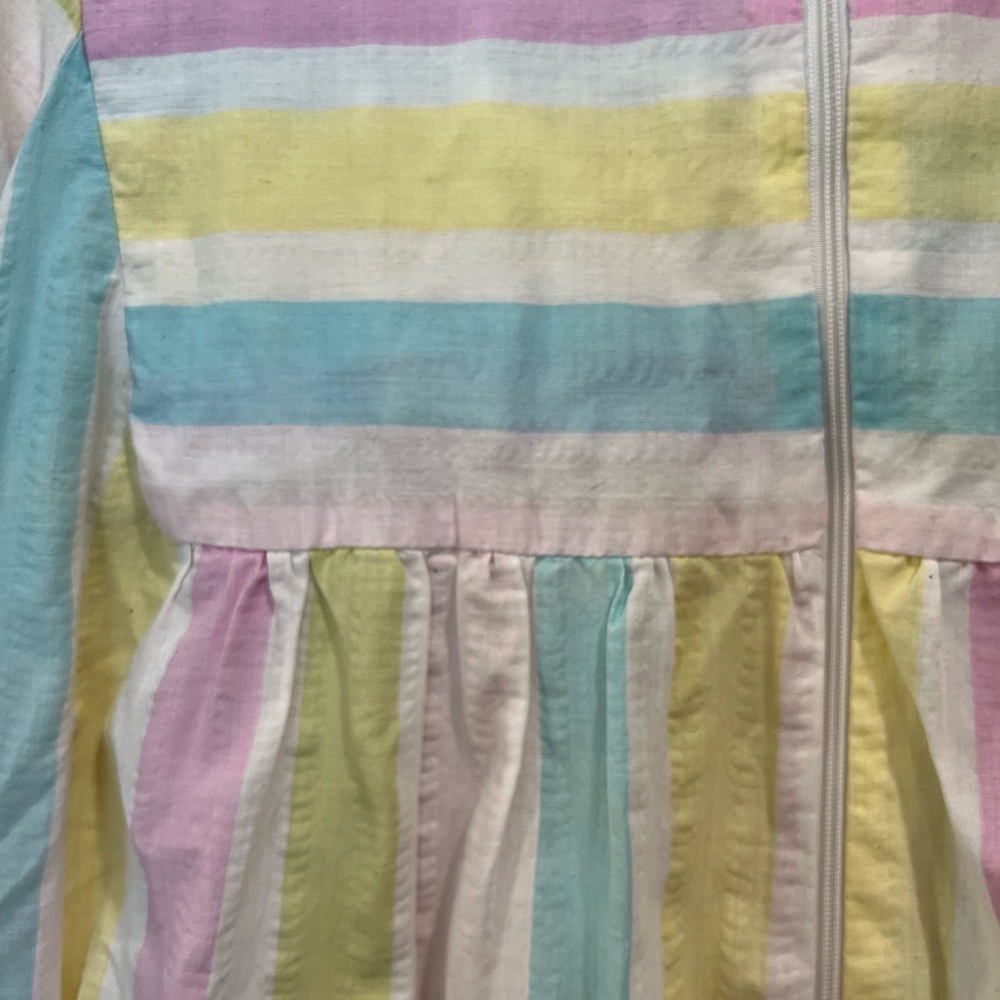 Vintage Styled by Saybury Pastel Multicolor Striped Midi Dress House Dress - Picture 11 of 11